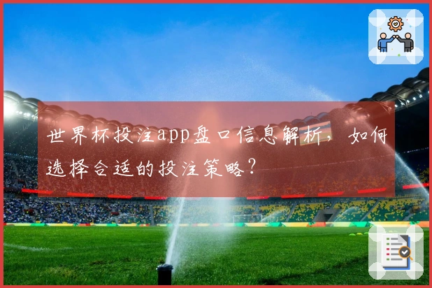 世界杯投注app盘口信息解析，如何选择合适的投注策略？